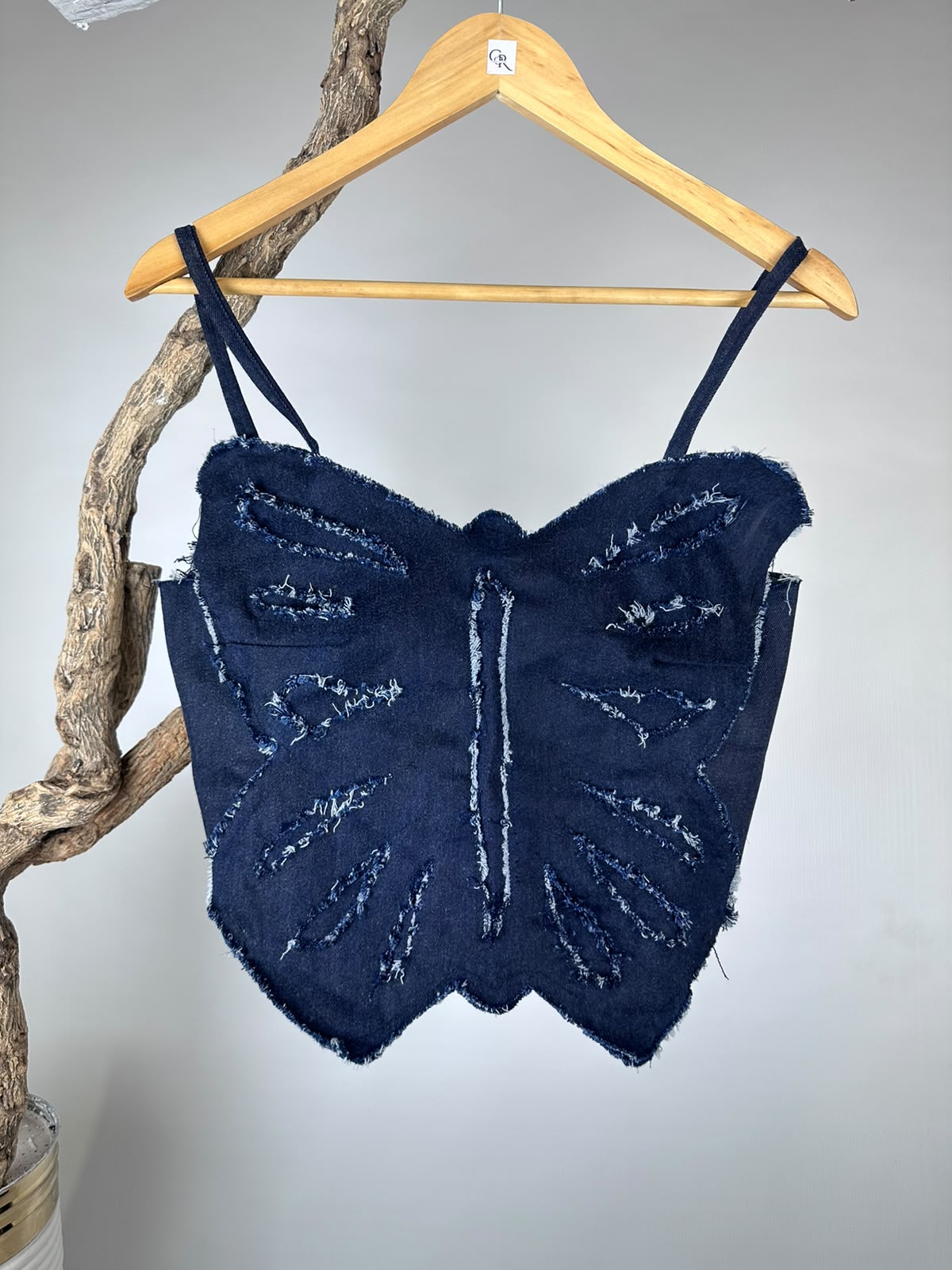 Midnight Butterfly Denim Corset