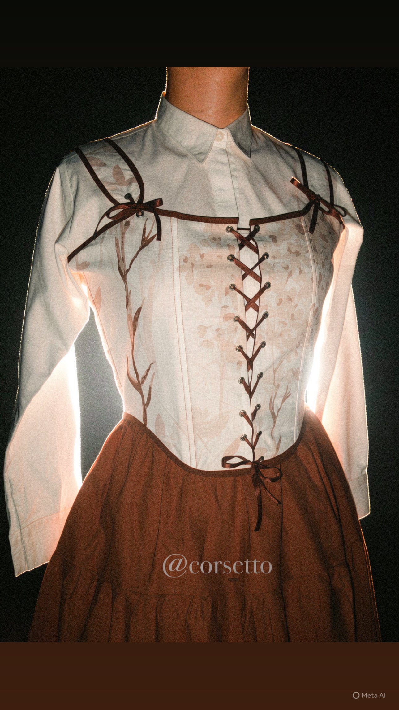 Brown Floral Set