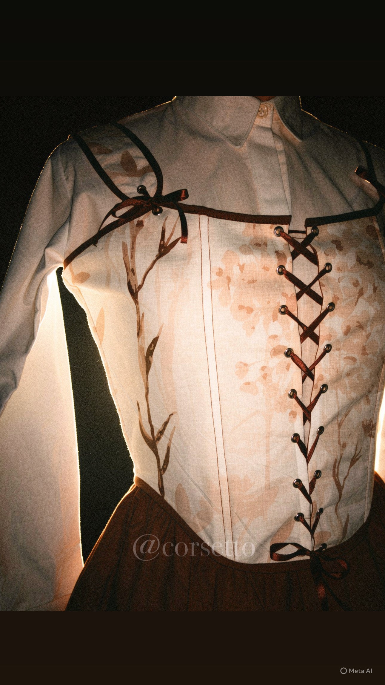 Brown Floral Set