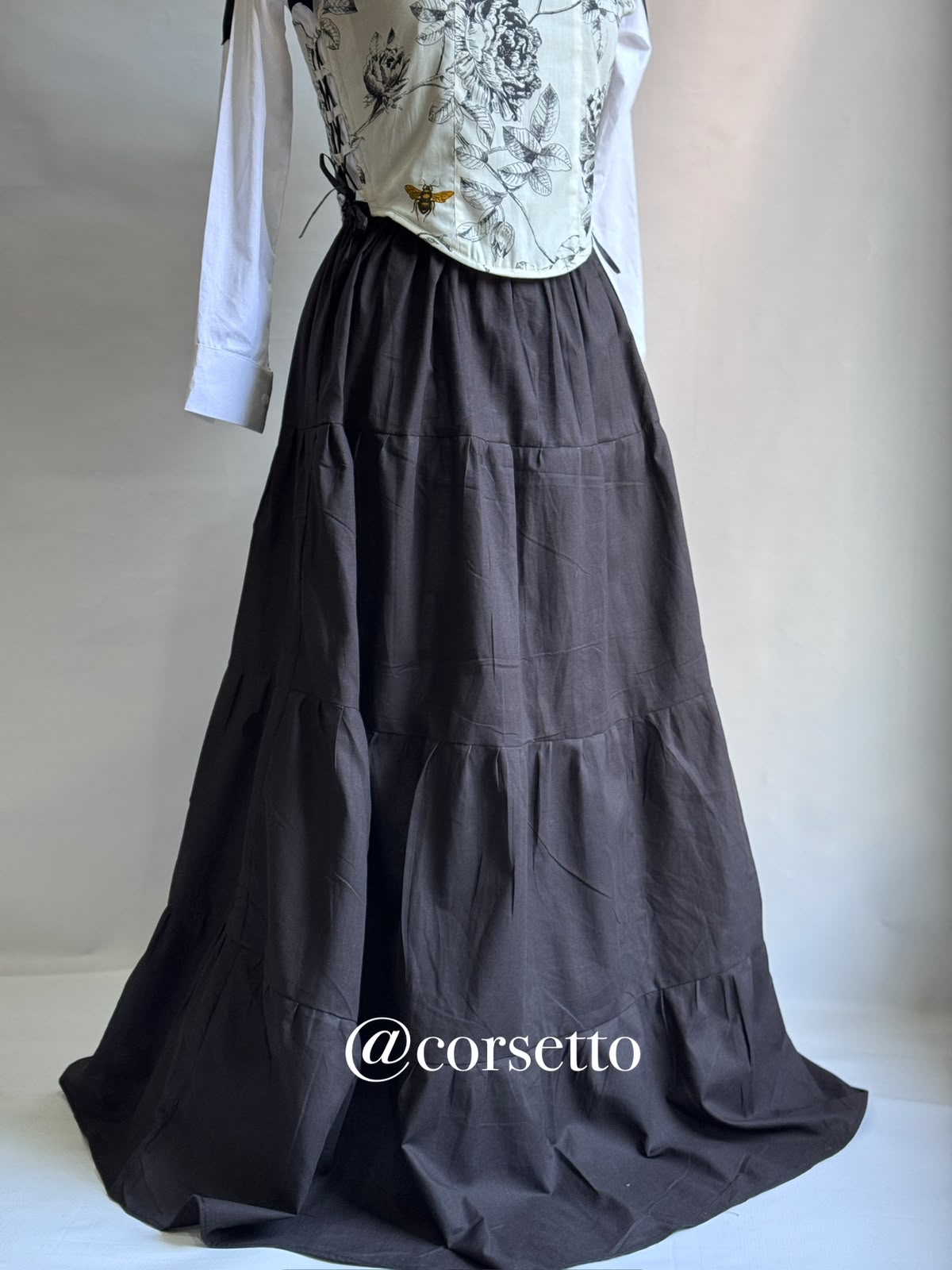 Midnight Floral Corset 3-Piece Set