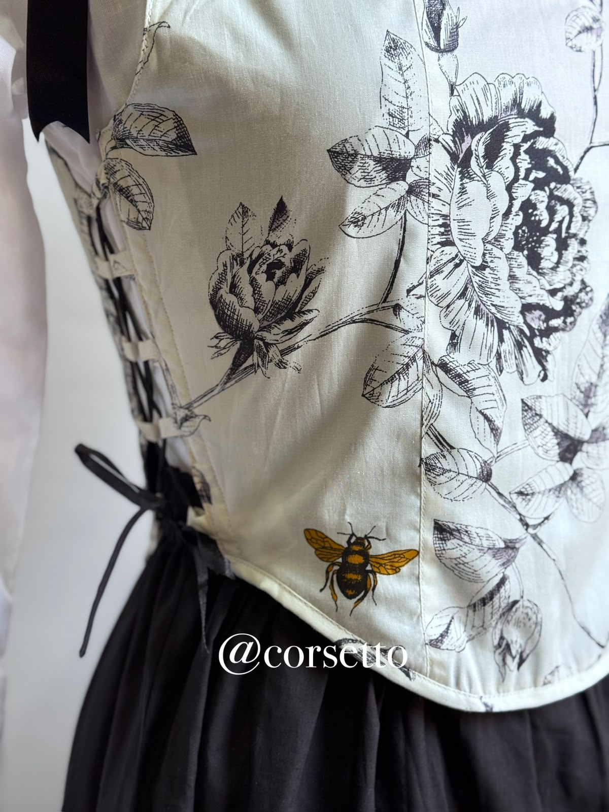 Midnight Floral Corset 3-Piece Set